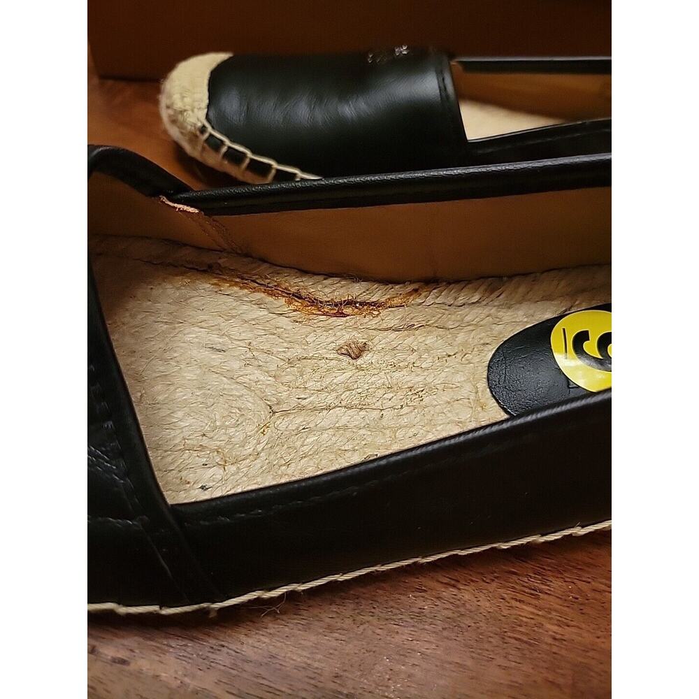 Coach Rhodelle Leather Espadrille Flats Black SIZE 8.5 Women New - Picture 10 of 14
